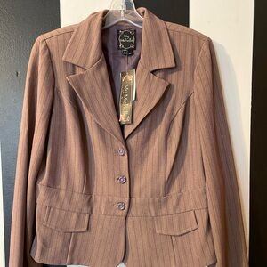 “My Michelle” Women’s Plum Pinstriped Casual  Blazer